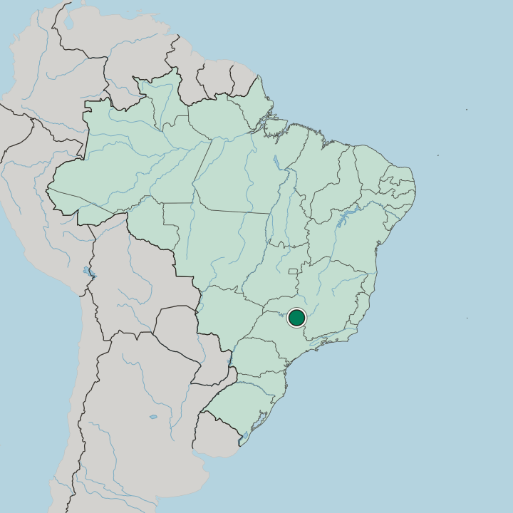 Map showing Franca — In Brazil