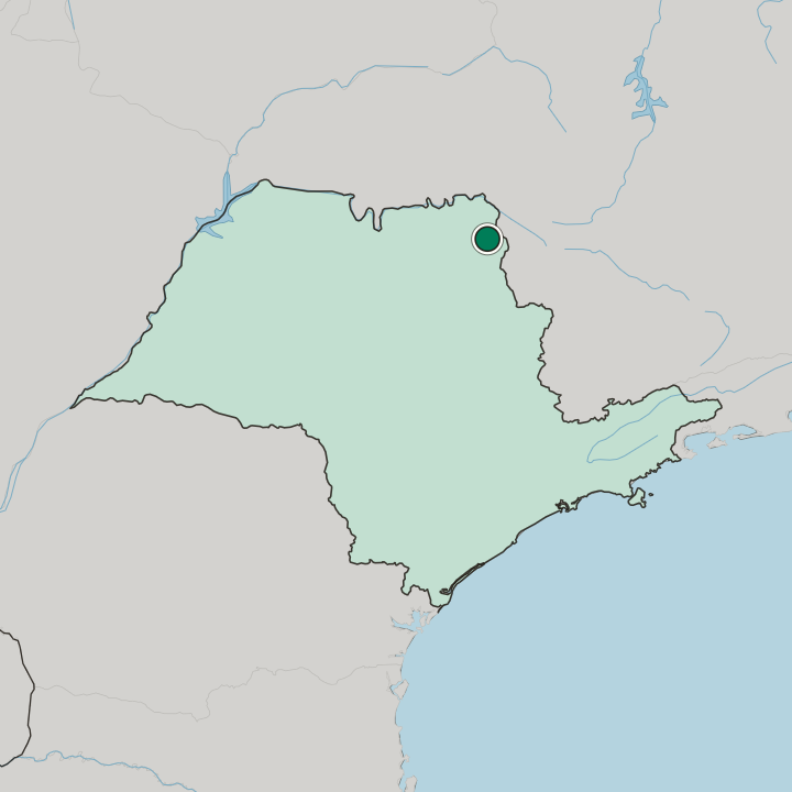 Map showing Franca — In São Paulo
