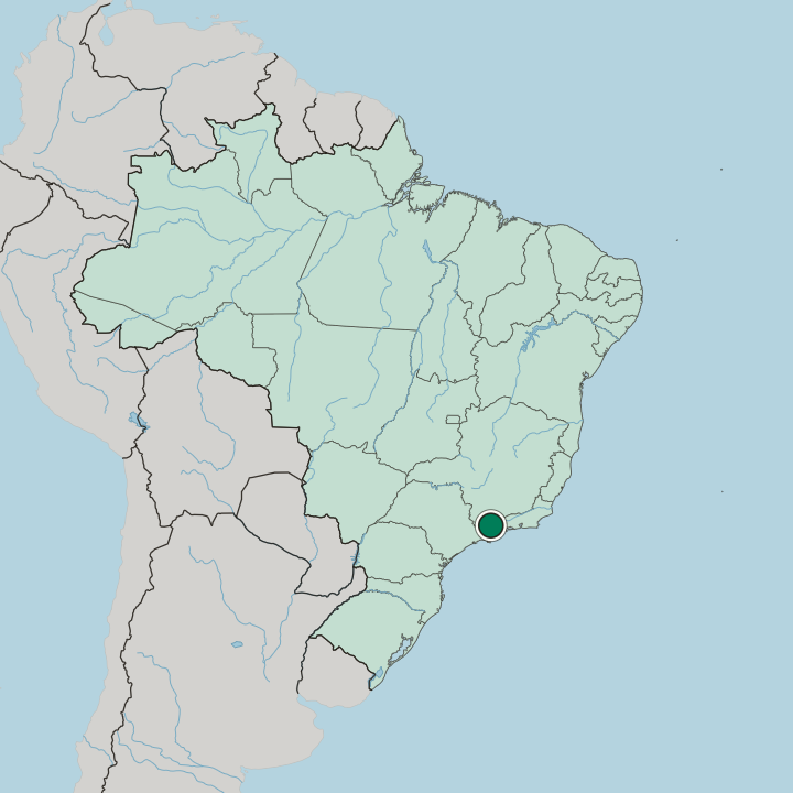 Map showing Guaratinguetá — In Brazil
