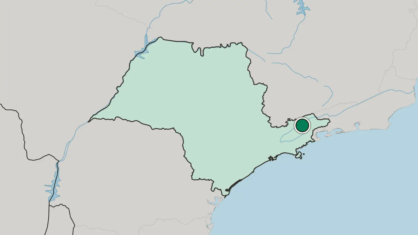 Map of Guaratinguetá in Brazil