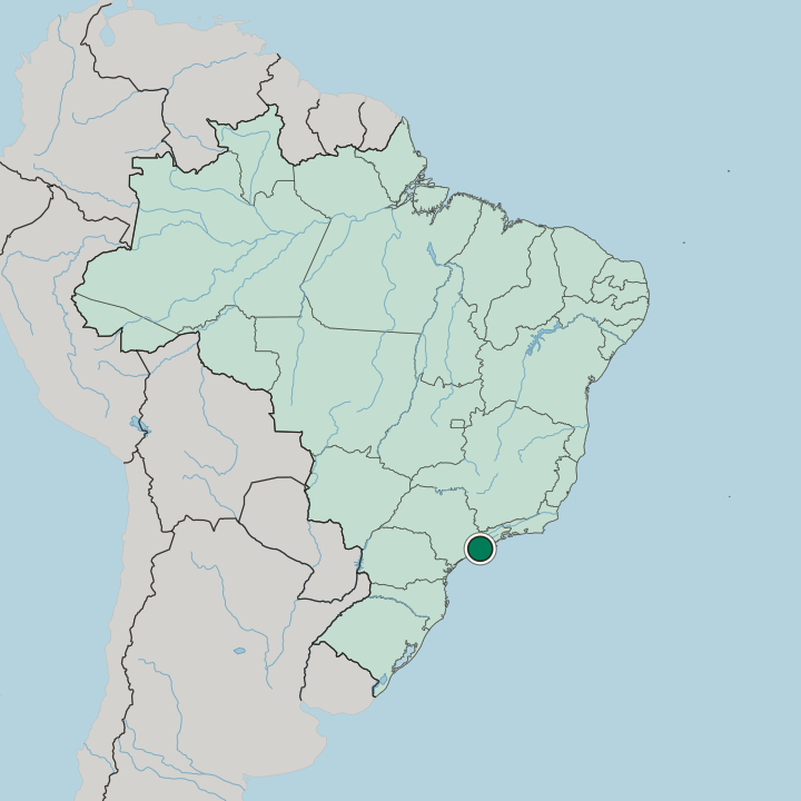 Map showing Guarujá — In Brazil