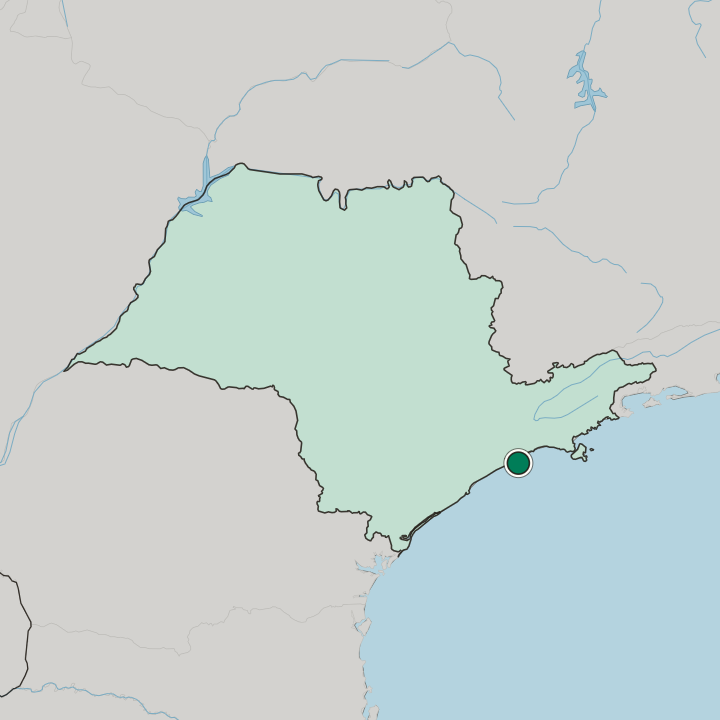 Map showing Guarujá — In São Paulo