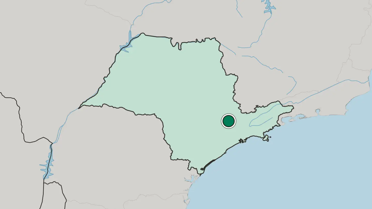Map of Jundiaí in Brazil