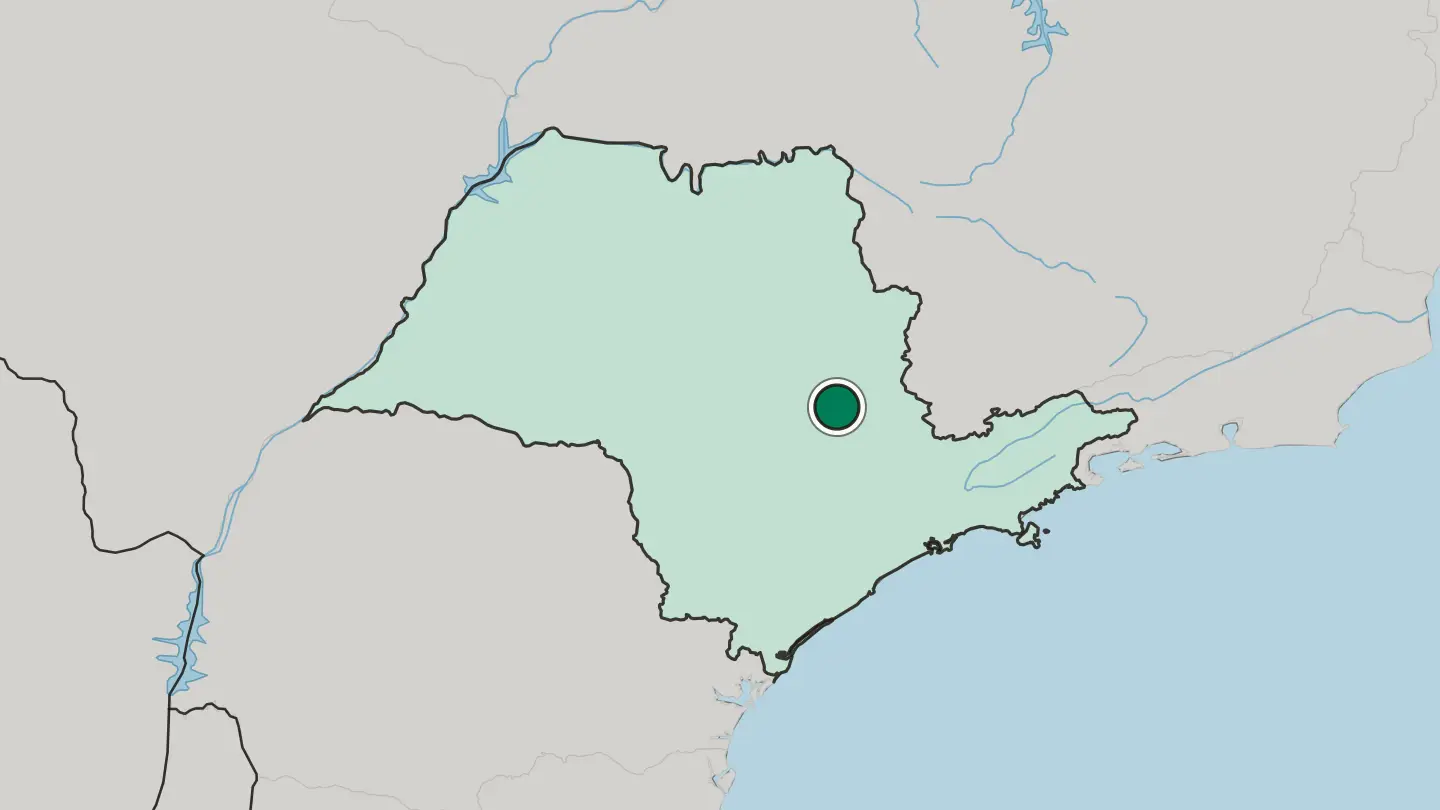Map of Limeira in Brazil