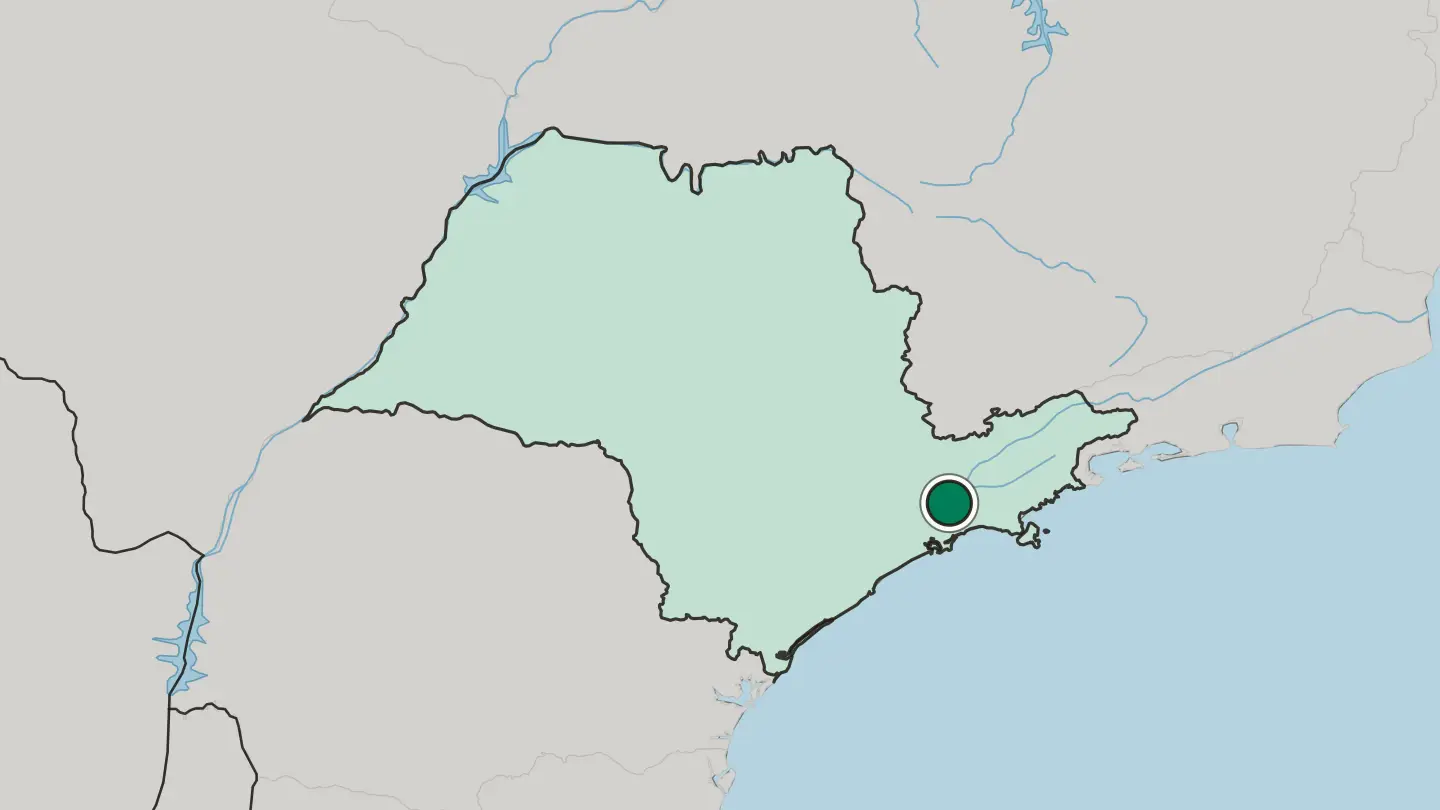 Map of Mogi das Cruzes in Brazil
