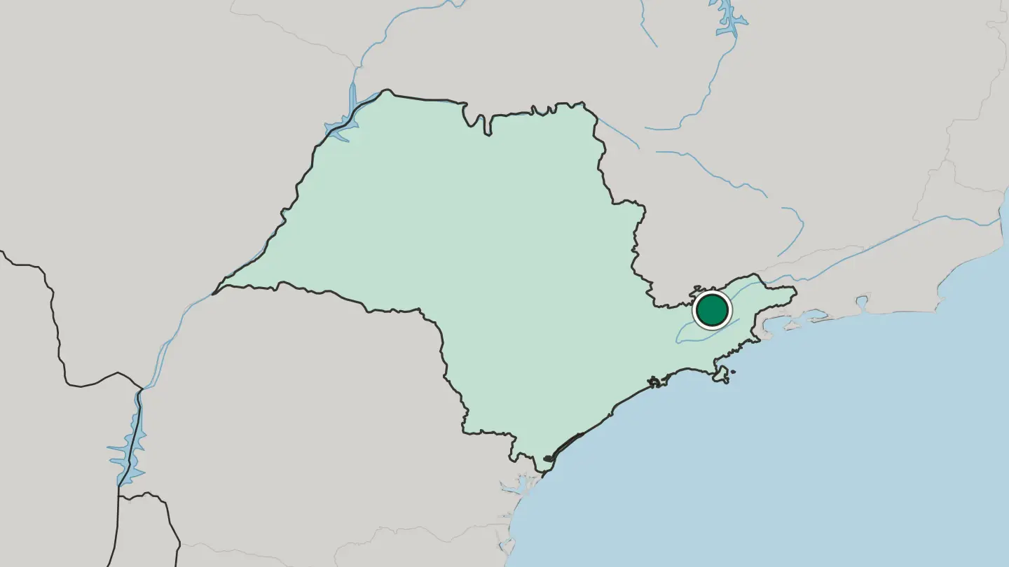 Map of Pindamonhangaba in Brazil