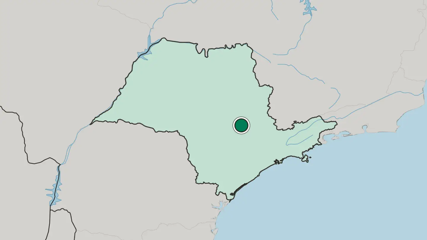 Map of Piracicaba in Brazil