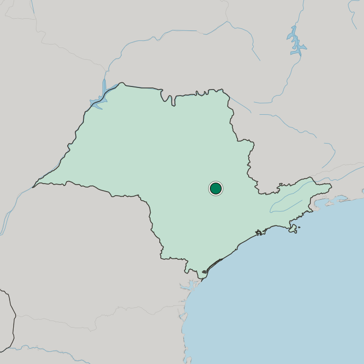 Map showing Piracicaba — In São Paulo