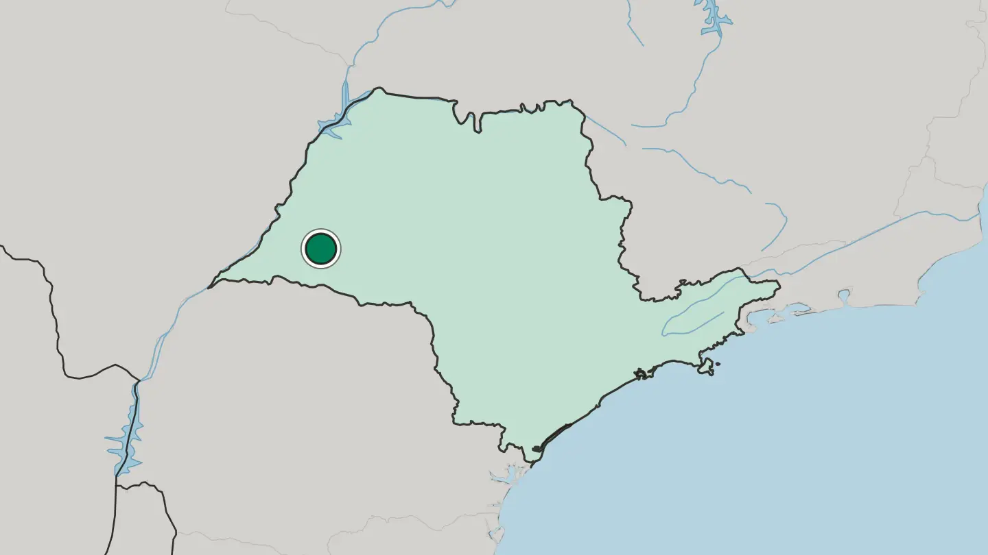 Map of Presidente Prudente in Brazil