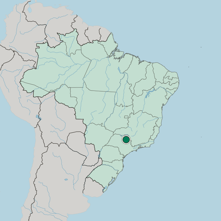 Map showing Ribeirão Preto — In Brazil