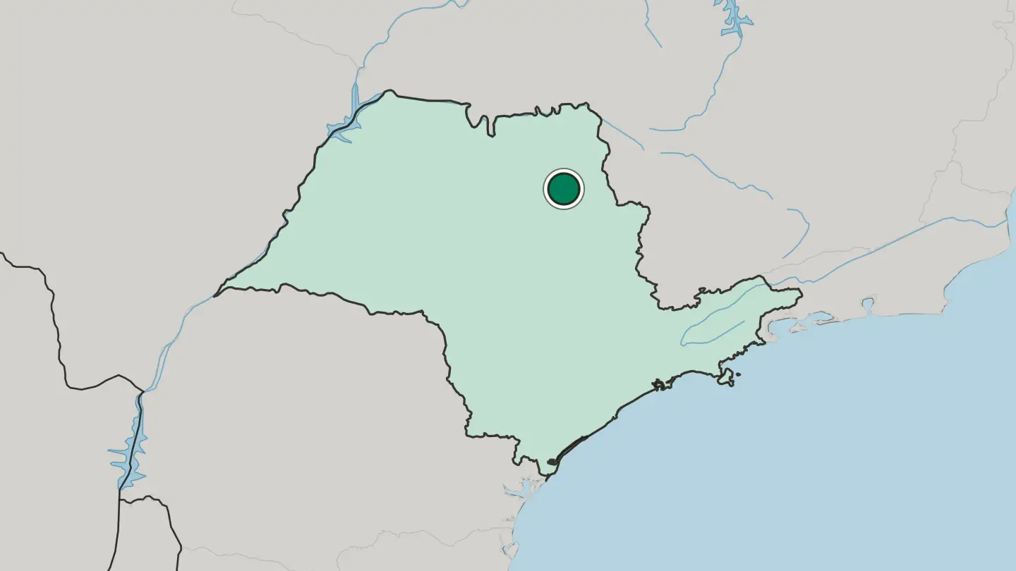 Map of Ribeirão Preto in Brazil