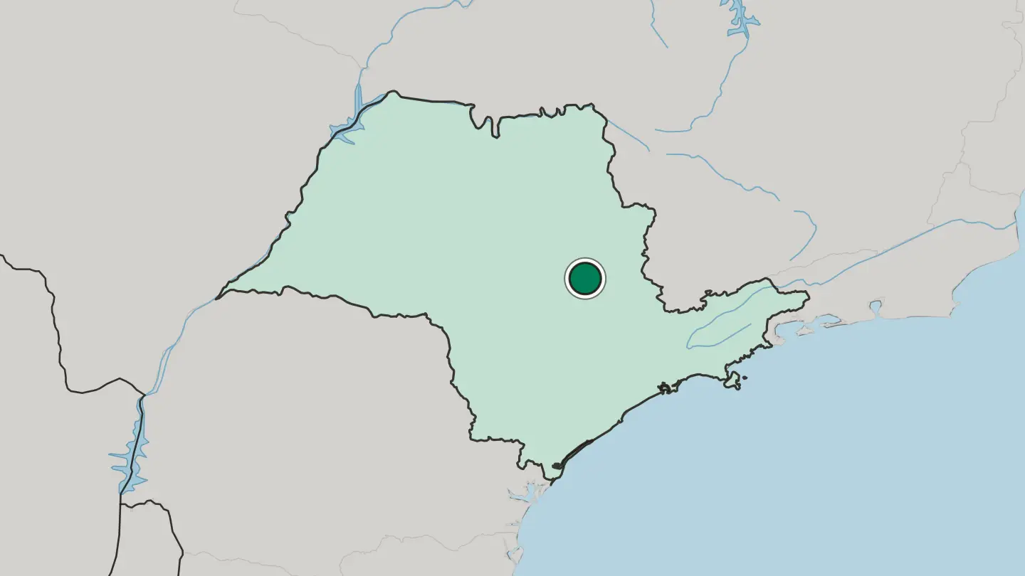 Map of Rio Claro in Brazil