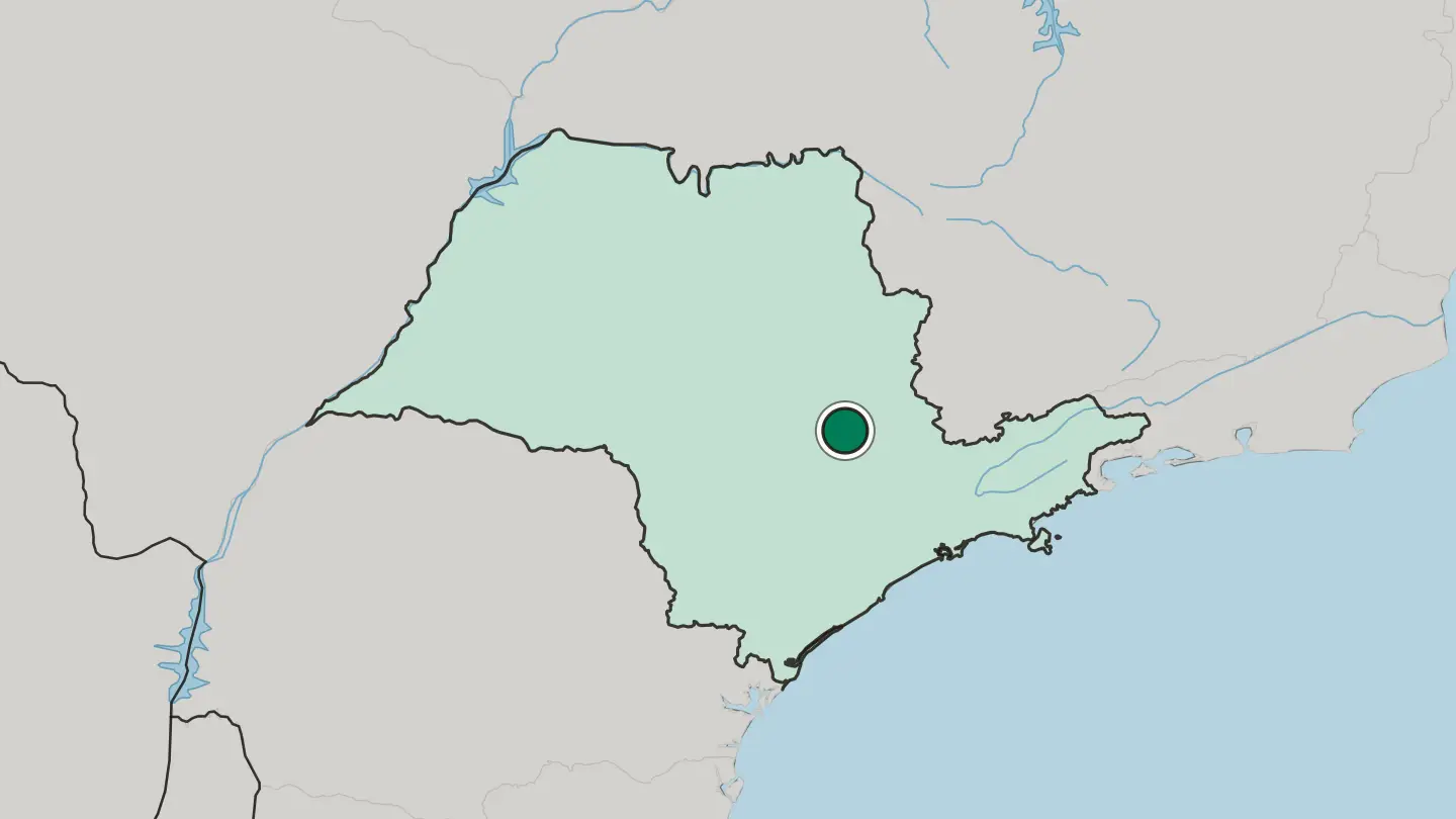 Map of Santa Bárbara d'Oeste in Brazil