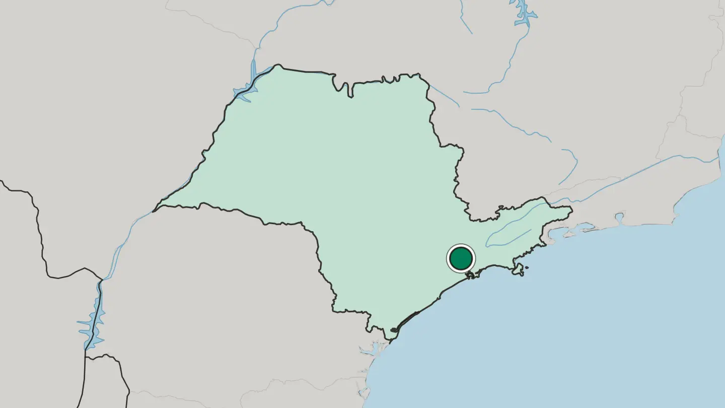 Map of São Caetano do Sul in Brazil