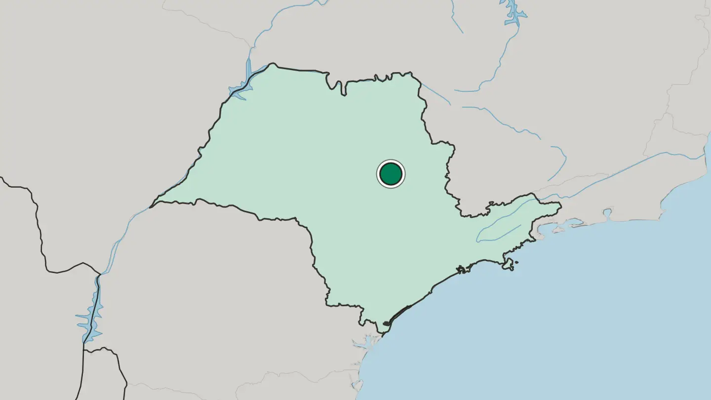 Map of São Carlos in Brazil
