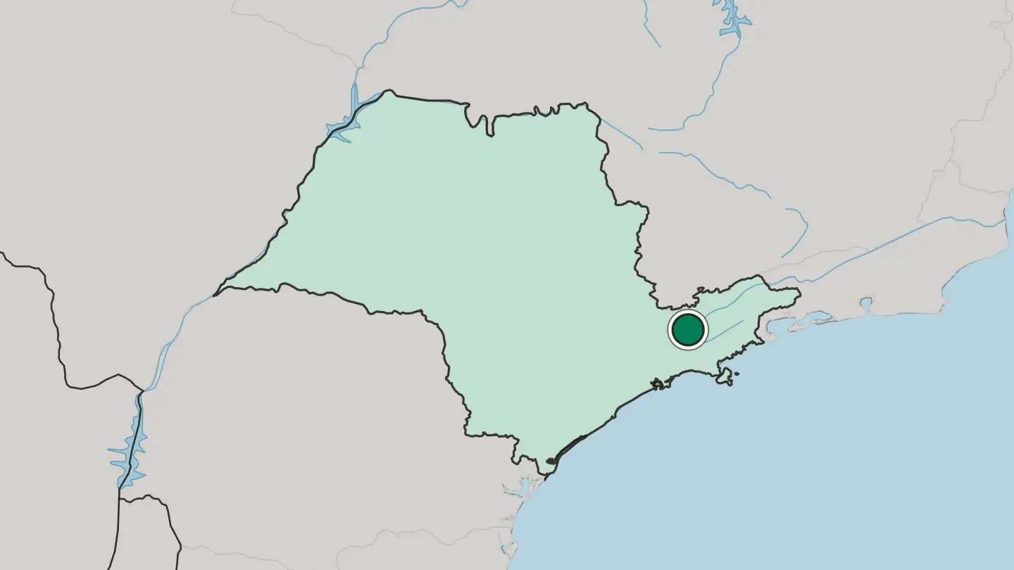 Map of São José dos Campos in Brazil