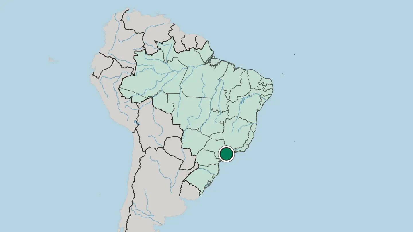 Map of São Paulo in Brazil