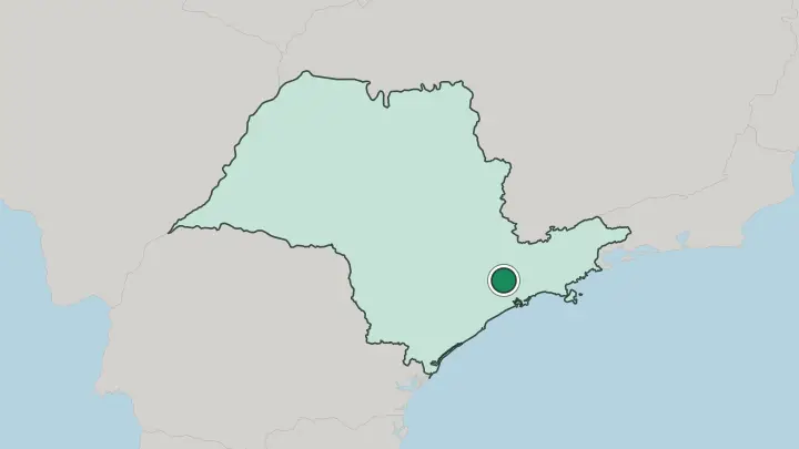 Map of São Paulo in Brazil
