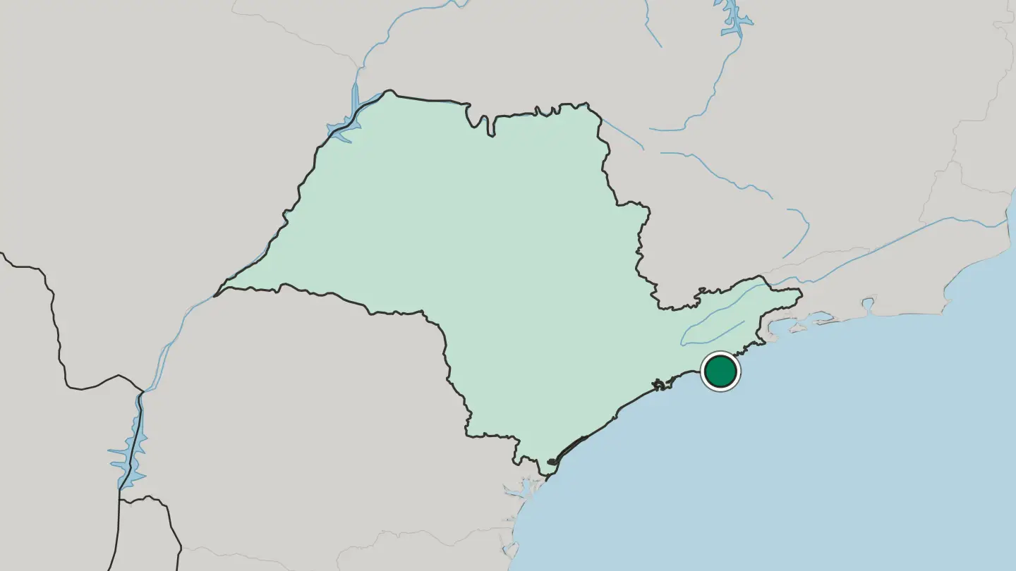 Map of São Sebastião in Brazil