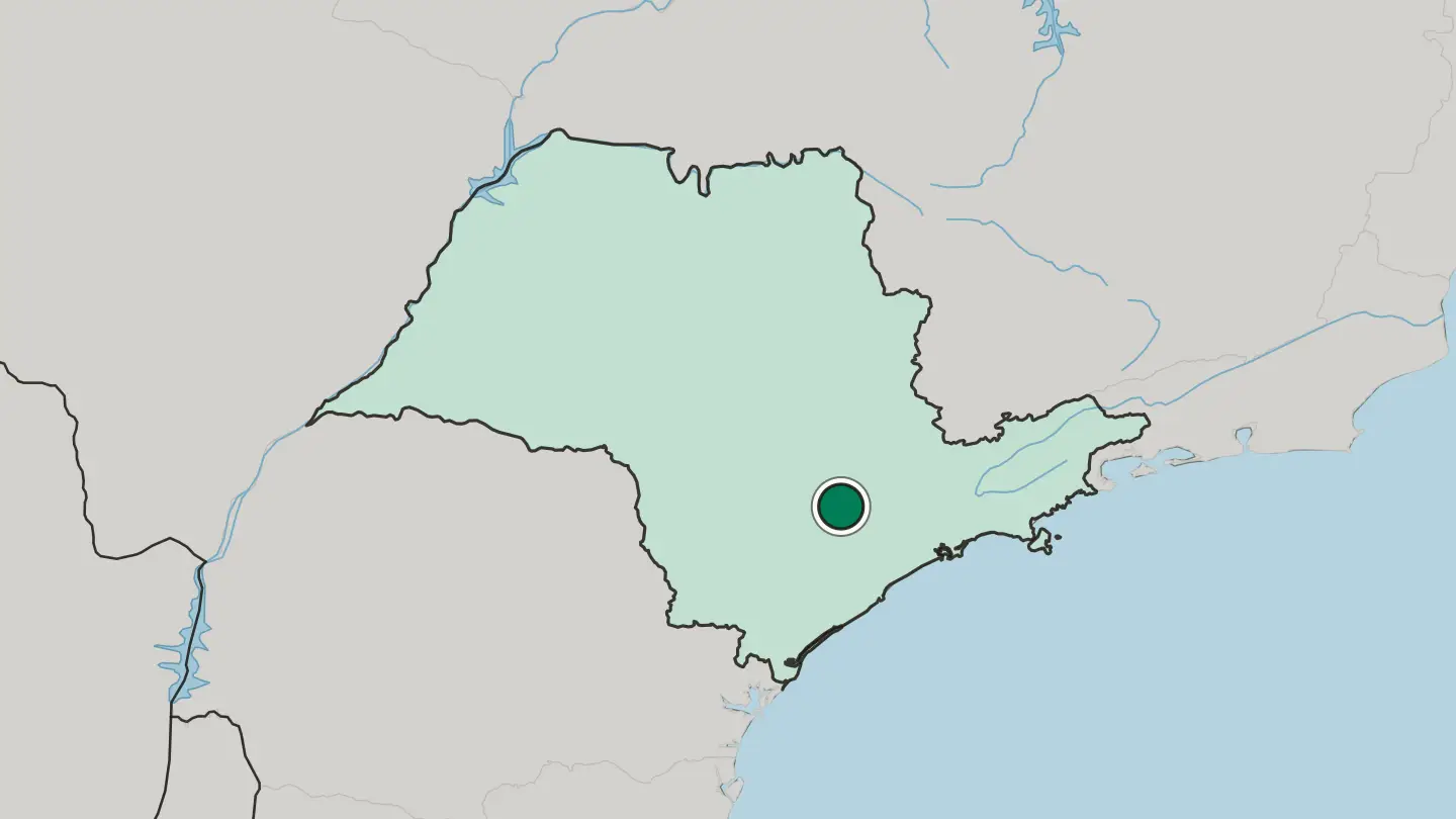 Map of Sorocaba in Brazil