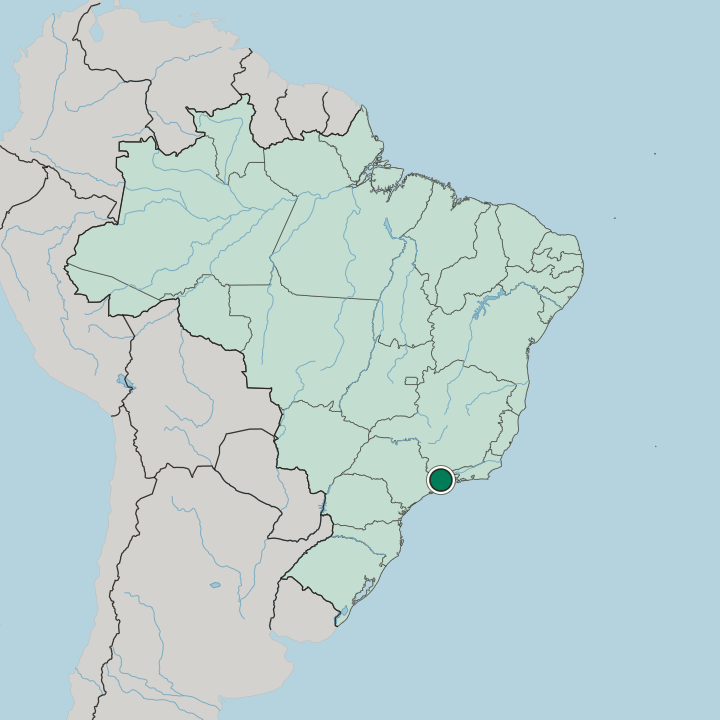 Map showing Taubaté — In Brazil