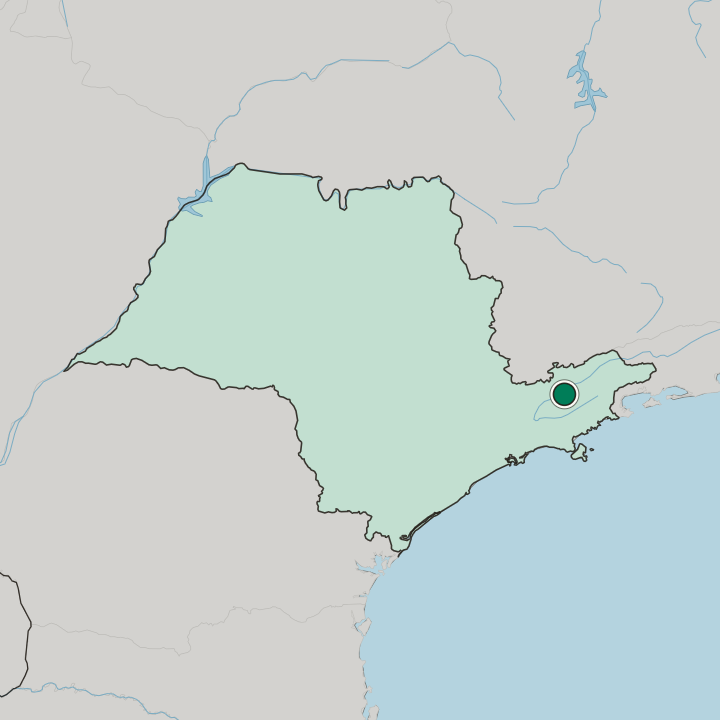 Map showing Taubaté — In São Paulo