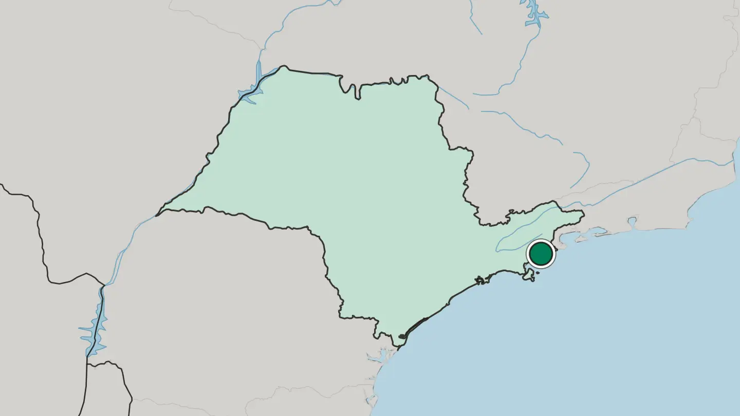 Map of Ubatuba in Brazil