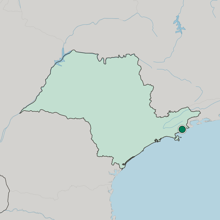 Map showing Ubatuba — In São Paulo