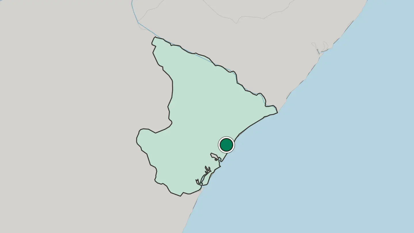 Map of Aracaju in Brazil