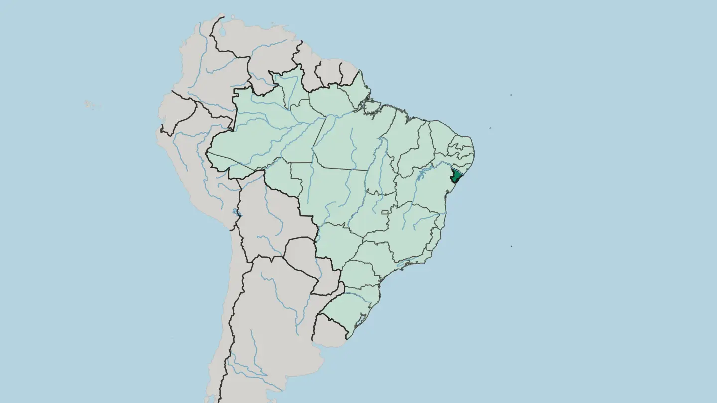 Map of Sergipe in Brazil
