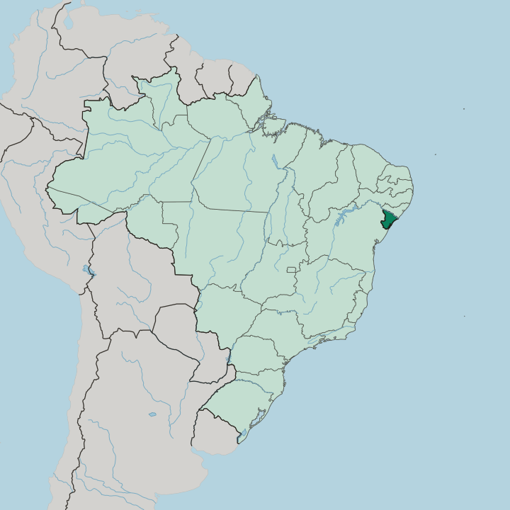 Map showing Sergipe — In Brazil