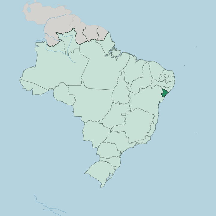 Map showing Sergipe — In Brazil