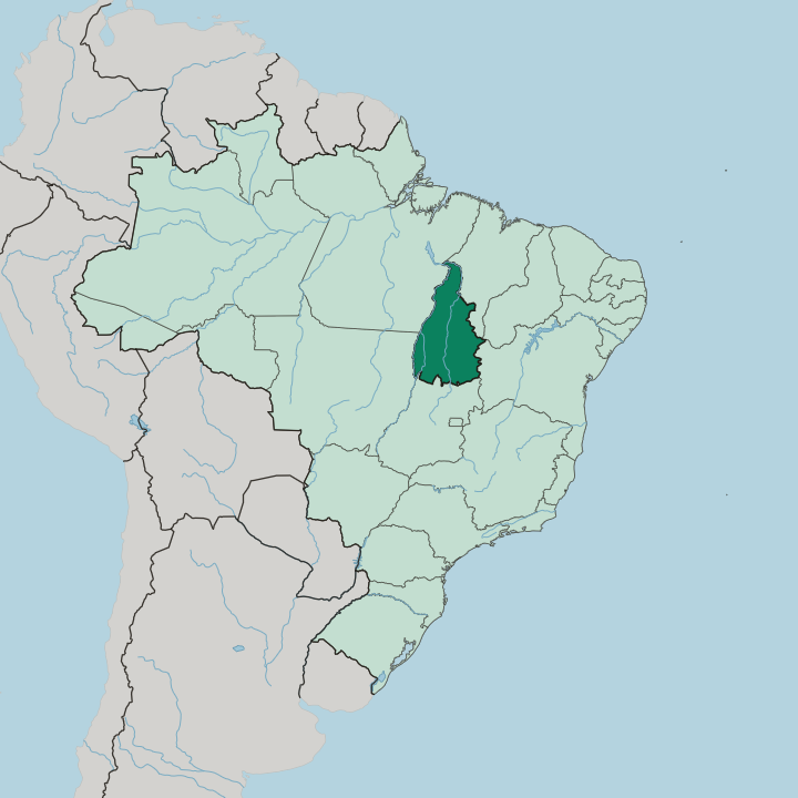 Map showing Tocantins — In Brazil