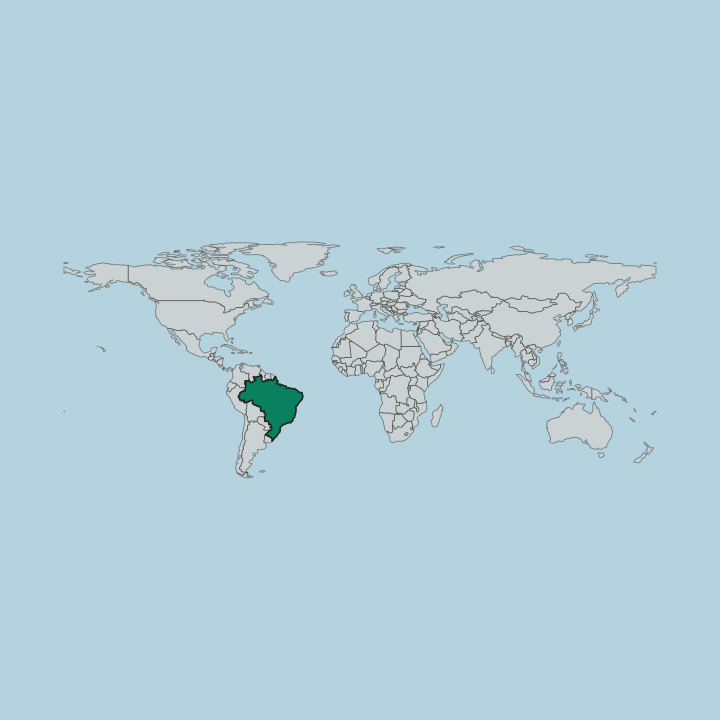 Map showing Brazil — Worldwide