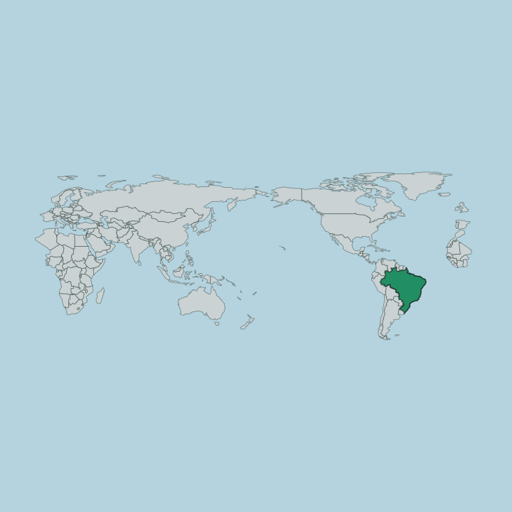Map showing Brazil — Worldwide