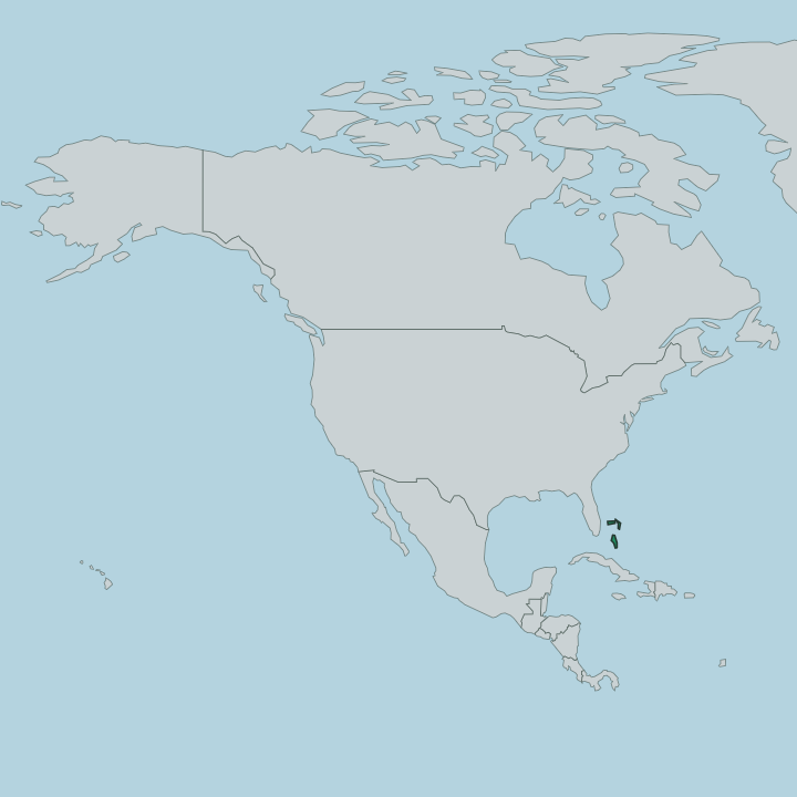 Map showing The Bahamas — In North America