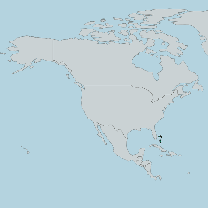 Map showing The Bahamas — In North America