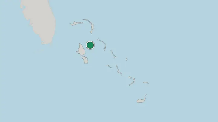 Map of Nassau in The Bahamas