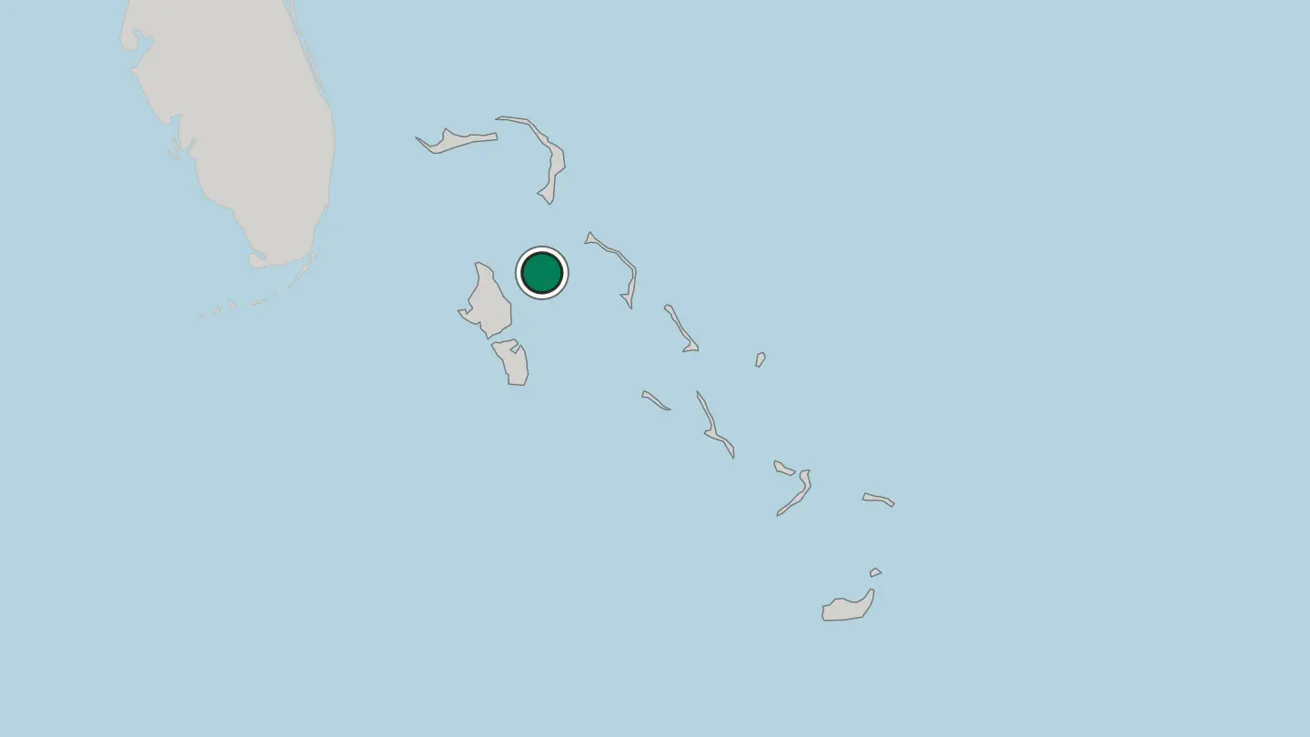Map of Nassau in The Bahamas