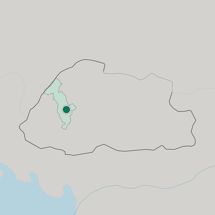 Map showing Thimphu — In Bhutan