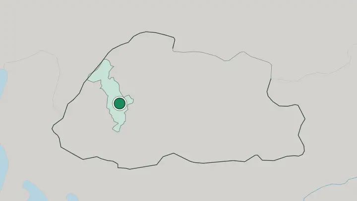 Map of Thimphu in Bhutan