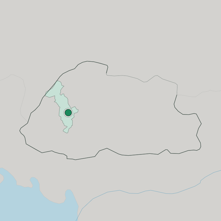 Map showing Thimphu — In Bhutan