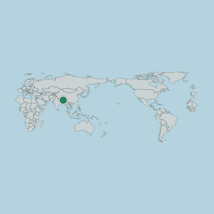 Map showing Bhutan — Worldwide