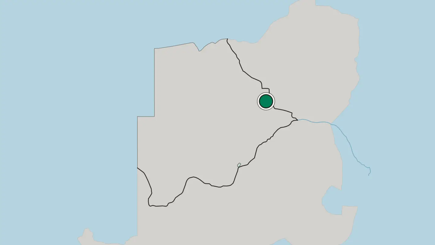Map of Francistown in Botswana