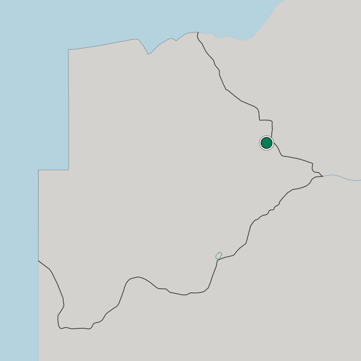 Map showing Francistown — In Botswana