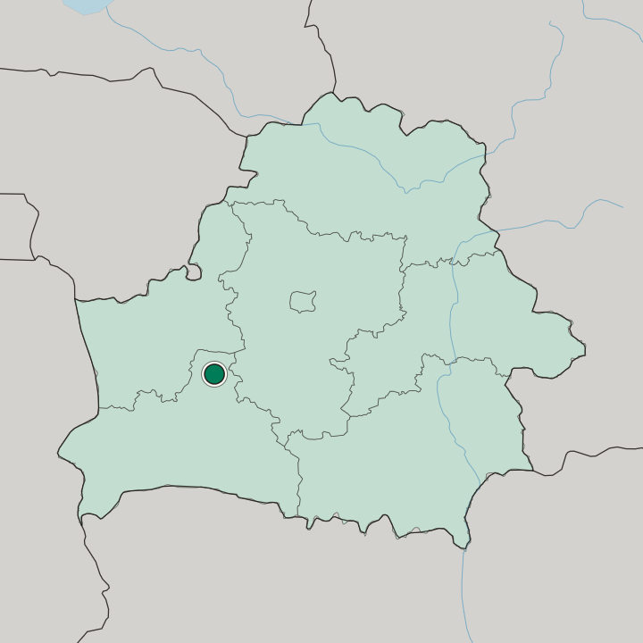 Map showing Baranovichi — In Belarus