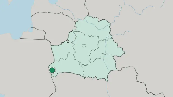 Map of Brest in Belarus