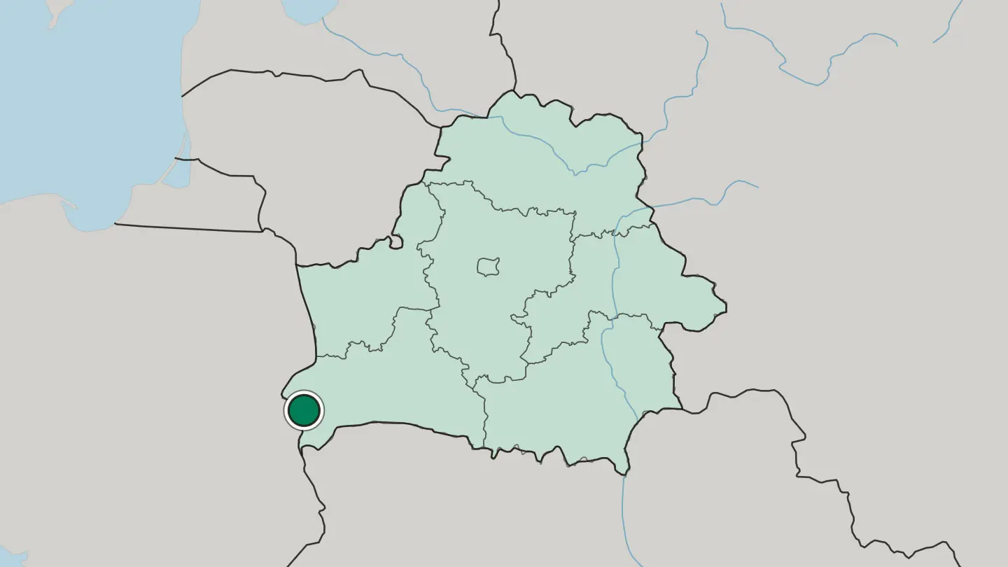 Map of Brest in Belarus