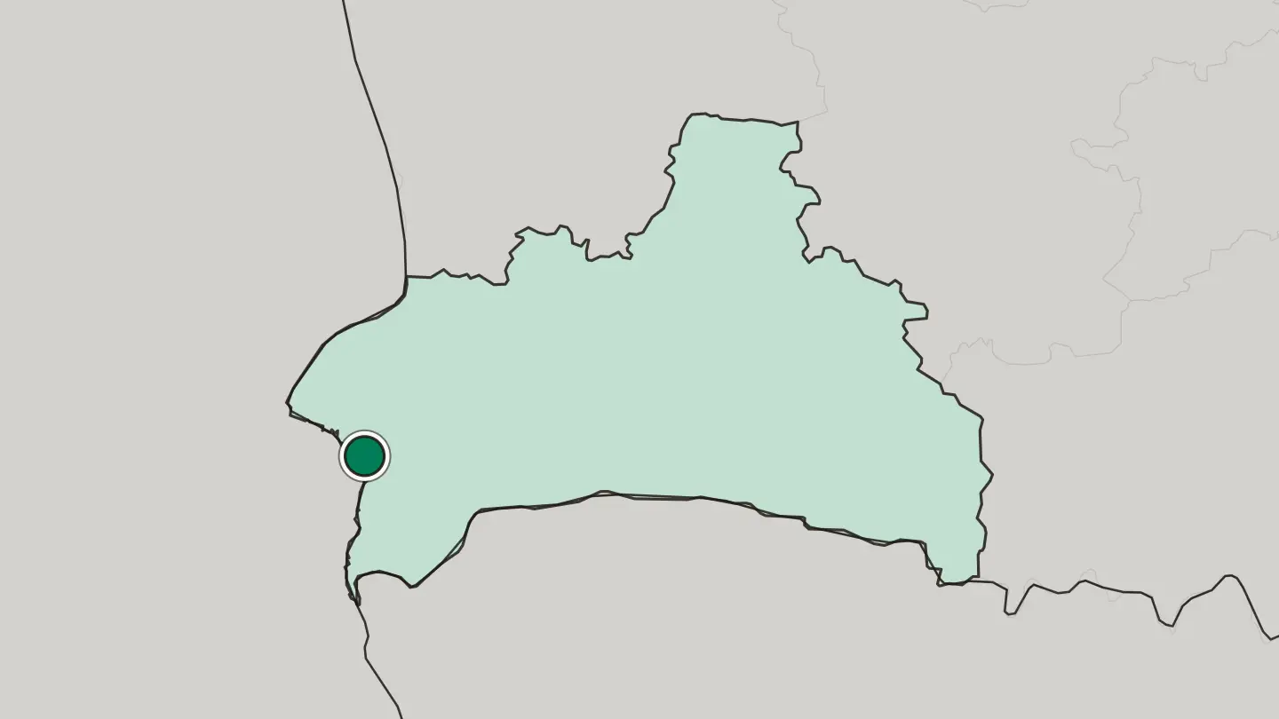 Map of Brest in Belarus
