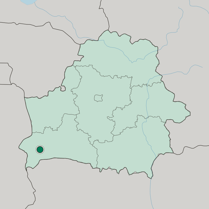 Map showing Kobryn — In Belarus